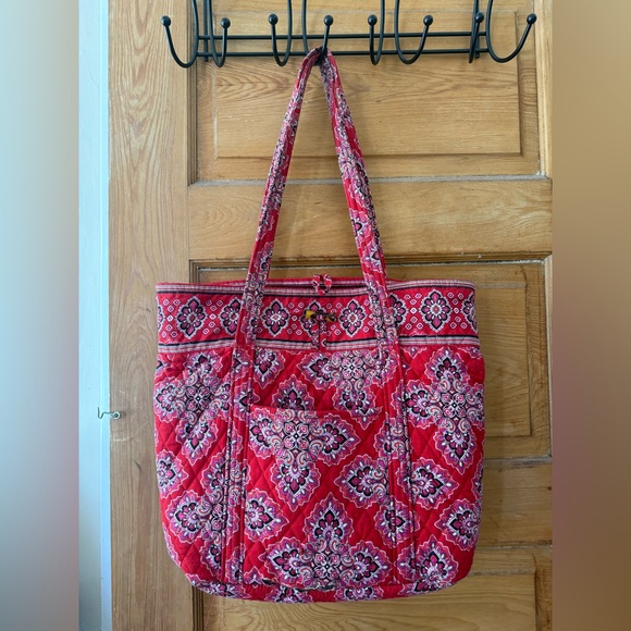 Vera Bradley Large Red Paisley Tote Bag - Picture 1 of 4